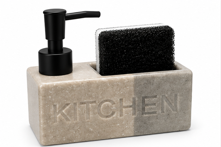 Dispensador de Jabón para Cocina con Porta Esponja 2 en 1